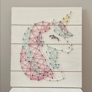Colorful Unicorn String Art